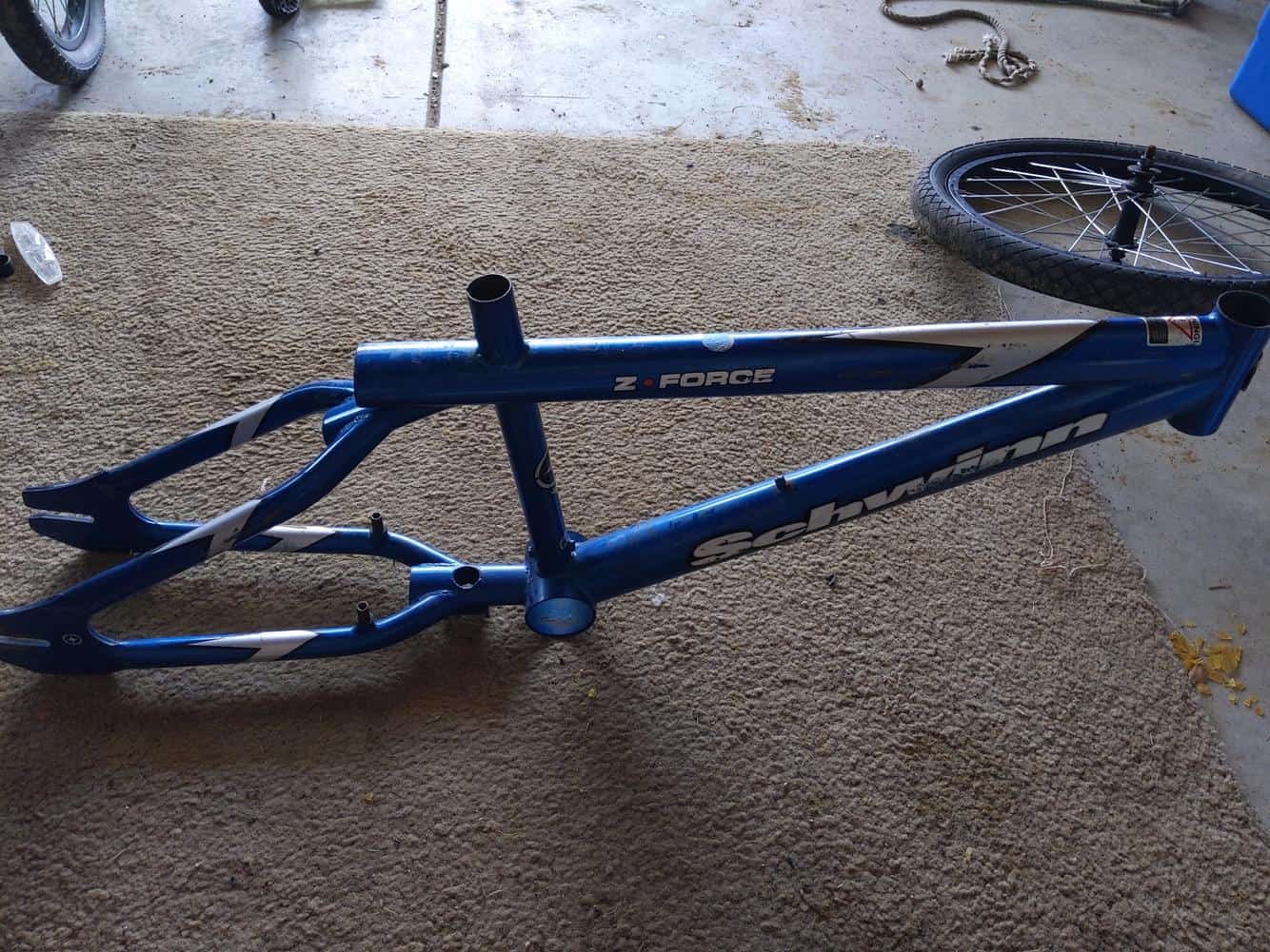 bmx bike frame in old condition