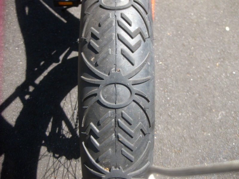 bike tire in sunlight